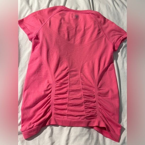 Athleta hot Neon Pink Fast Track Workout Tee women’s XS athleisure top seamless - Picture 11 of 15